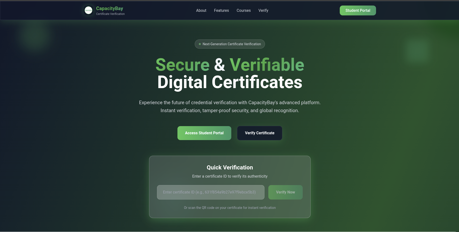 Certificate verification System
